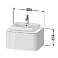 Подвесная тумба Duravit Happy D.2 Plus, 1 ящик, 354x650x480 мм, цвет Stone Grey Satin Matt (HP494009292) - миниатюра фото 2