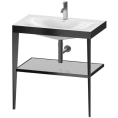 Консоль напольная Duravit XViu с раковиной и полкой 850x800x480 мм, черный мат/хром (XV4715OB210) - миниатюра фото 1