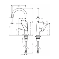 Кухонный смеситель Hansgrohe Talis S M51 с поворотным изливом, хром (72810000) - миниатюра фото 2
