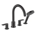 Смеситель Hansgrohe Vernis Blend для борта ванны с ручным душем, матовый черный (71456670) - миниатюра фото 1