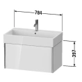 Тумба подвесная Duravit XViu для раковины 235080, 1 ящик, цвет walnut dark/черный матовый (XV42360B221) - миниатюра фото 2