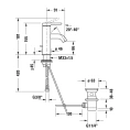 Смеситель для раковины Duravit C.1, 1 отверстие, донный клапан, излив 91 мм, хром (C11010001010) - миниатюра фото 2