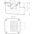 Трап HL681 с решёткой 230x230 мм-с обратным клапаном-незамерзающим запахозапирающим устройством и горизонтальным выпуском - миниатюра фото 3