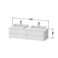 Подвесная тумба Duravit Happy D.2 Plus, 408x1600x550 мм, 4 ящика, цвет stone grey satin matt (HP4974B9292) - миниатюра фото 2