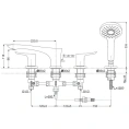 Смеситель для ванны TOTO NC с ручным душем Comfort Wave (TBG01202R) - миниатюра фото 2