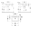 Раковина Duravit Starck 3 двойная 1300x485 мм с двумя отверстиями под смеситель и переливом, белый (865160000) - миниатюра фото 2
