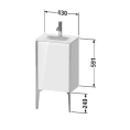 Подвесная тумба Duravit XViu 591x430x310 мм, белый глянцевый/champagne matt, для раковины 073345 (XV4068LB122) - миниатюра фото 2