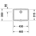 Раковина Duravit Vero для нижнего монтажа без отверстий, белый (330430000) - миниатюра фото 2