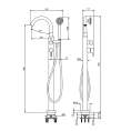 Напольный смеситель для ванны Fantini Icona Classic с ручной лейкой в цвете Matt Gun Metal PVD (53 P5 R080B) - миниатюра фото 2