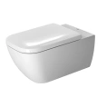 Подвесной унитаз Duravit Happy D.2 Rimless без ободка с вертикальным смывом, белый (2550090000) - миниатюра фото 1