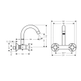 Смеситель для кухни настенный Hansgrohe Logis Classic с поворотным изливом (71286000) - миниатюра фото 2