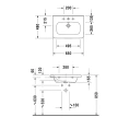 Раковина Duravit DuraStyle для мебели с переливом и 3 отверстиями под смеситель, 650x480 мм, белый (2320650030) - миниатюра фото 2