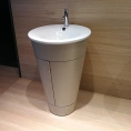 Раковина Duravit круглая 580 мм белая с переливом и отверстием под смеситель (406580000) - миниатюра фото 3