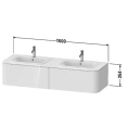 Подвесная тумба Duravit Happy D.2 Plus, 2 ящика, белый глянцевый, 354x1600x550 мм (HP4956B2222) - миниатюра фото 2
