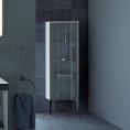 Подвесной шкаф Duravit XViu с черным матовым фасадом и белым глянцевым корпусом, 1330x400x360 мм (петли слева) (XV1367LB222) - миниатюра фото 1
