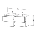 База под раковину Duravit XSquare 1280 мм с 4 выдвижными ящиками, цвет черный глянец (арт. 233613) (XS417504040) - миниатюра фото 2