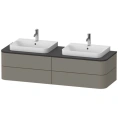 Подвесная тумба Duravit Happy D.2 Plus, 408x1600x550 мм, 4 ящика, цвет stone grey satin matt (HP4974B9292) - миниатюра фото 1