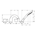 Смеситель для ванны AX Starck накладной на 4 отверстия с ручным душем, хром (10444000) - миниатюра фото 2