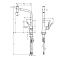 Смеситель для кухни Hansgrohe Metris Select M71 с выдвижным изливом и кнопкой включения воды, хром (14884000) - миниатюра фото 2