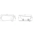 Ванна AZZURRA JUBILAEUM CrystalTech 170x80 см отдельностоящая (белая, ножки хром) - миниатюра фото 2
