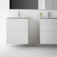 Комплект Laufen Kartell: тумба с керамической раковиной белого цвета 600х500х725 мм с двумя выдвижными ящиками (8.6033.3.640.104.1) - миниатюра фото 1