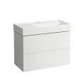 Тумба под раковину LAUFEN Kartell 880x450x600 мм с двумя ящиками, полкой и органайзером, белая матовая (4.0760.8.033.640.1) - миниатюра фото 1