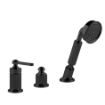 Смеситель GESSI VENTI20 для борта ванны: однорычажный, с ручным душем 1500 мм, черный матовый (65043#299) - миниатюра фото 1