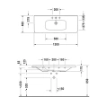 Раковина Duravit DuraStyle для мебели с тремя отверстиями под смеситель 1200x480 мм, белая (2320120030) - миниатюра фото 2