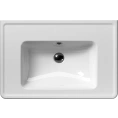 Раковина GSI Classic 75x50 см с переливом, белая, с отверстием под смеситель - миниатюра фото 1