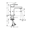 Смеситель для раковины Hansgrohe Vernis Shape с донным клапаном, хром (71561000) - миниатюра фото 2