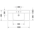 Раковина Duravit P3 Comforts для мебели 1050x500 мм, белая, с отверстием под смеситель (2332100000) - миниатюра фото 2