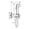 Гигиенический душ Hansgrohe Bidette E со смесителем и держателем, хром (арт. 29235180) (29232000) - миниатюра фото 2