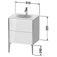 Тумба подвесная Duravit XViu 591x610x480мм для раковины, 2 ящика, цвет walnut dark/черный матовый (XV43000B221) - миниатюра фото 2