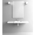 Раковина KERASAN Cento 50x45 полувстраиваемая белая с 1 отверстием под смеситель (3546bi*1) - миниатюра фото 3