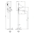 Напольный смеситель для ванны Gessi Rettangolo с ручным душем, цвет Black XL (53129#299) - миниатюра фото 2