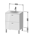 Тумба напольная Duravit Brioso под раковину с двумя ящиками 685x620x479 мм, цвет White High Gloss (BR451002222) - миниатюра фото 2