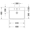 Раковина Uravit P3 Comforts 650x500 мм для мебели, белая, с тремя отверстиями под смеситель - миниатюра фото 2