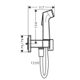 Гигиенический душ Hansgrohe Bidette E со смесителем и держателем, шланг 125 см, хром (29233000) - миниатюра фото 2