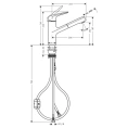 Кухонный смеситель Hansgrohe Focus M42 с вытяжным душем (71814800) - миниатюра фото 2