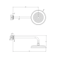 GESSI VENTI20: Верхний душ 200 мм с настенным держателем 389 мм в хроме (65148#031) - миниатюра фото 2