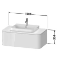 Тумба подвесная Duravit Happy D.2 Plus 354x1000x550мм, белая глянцевая (HP494102222) - миниатюра фото 2