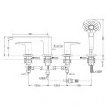 Смеситель для ванны TOTO NEOREST с ручным душем, 4-отверстный, хром (TBG04202R) - миниатюра фото 2