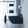 Унитаз подвесной Duravit Happy D.2 Rimless с системой крепления Durafix, 365x540 мм, цвет антрацит матовый (2222098900) - миниатюра фото 1