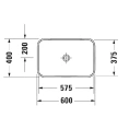 Раковина Duravit Happy D2 Plus 600х400 мм без перелива с керамической крышкой цвет Anthracite matt (2359601300) - миниатюра фото 2