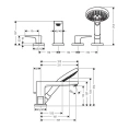 Смеситель для ванны Hansgrohe Metropol с ручным душем 3jet, излив 197 мм, хром (32552000) - миниатюра фото 2