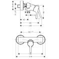 Смеситель для душа Hansgrohe Talis S однорычажный настенный хром (72600000) - миниатюра фото 2