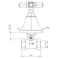 Запорный вентиль Nicolazzi Teide 1/2, хром (1912CR05) - миниатюра фото 2