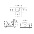 Унитаз подвесной Duravit Happy D.2 с вертикальным смывом и креплением Durafix, белый WonderGliss (22210900001) - миниатюра фото 2