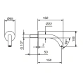 Излив для ванны FANTINI NICE 150 мм, настенный, хром (65 02 W010) - миниатюра фото 2