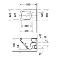 Унитаз подвесной Duravit DuraStyle 540х370 мм с системой монтажа, белый (2552090000) - миниатюра фото 2
